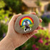 Rainbow Staffordshire Bull Terrier Grey Personalised Pebble